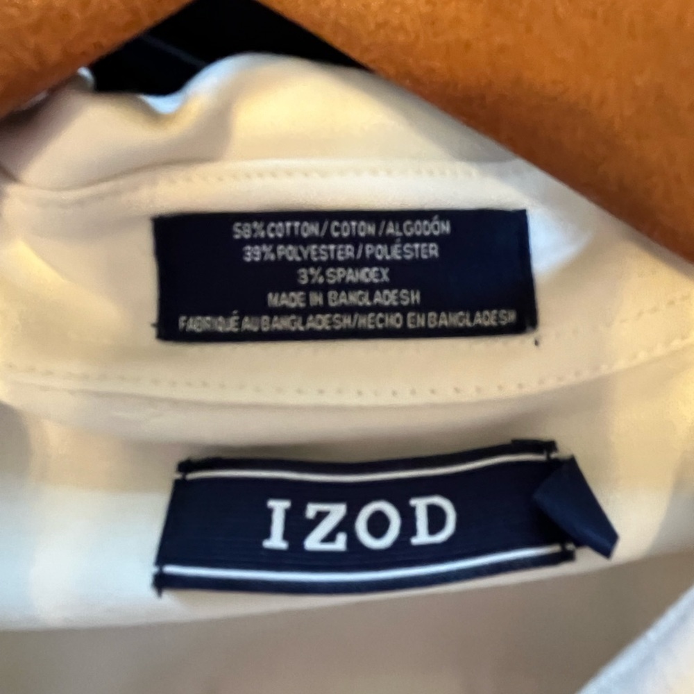 IZOD White Button-Down Dress Shirt One Front Pocket Boys Size 14/16 - Picture 11 of 11